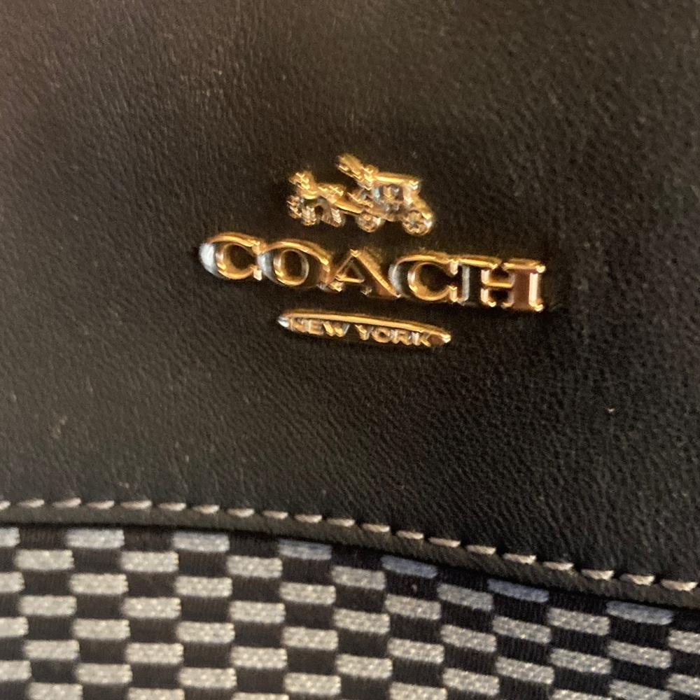 Genuine Coach  Lexy  Legacy Jacquard Blue and Black Checkered Shoulder Bag - Picture 3 of 17